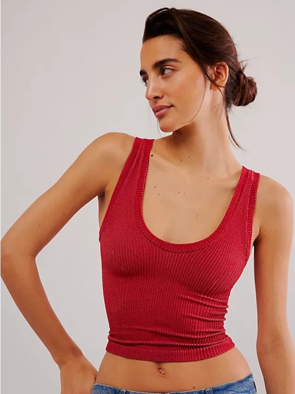 Intimately Free People Clean Slate Seamless deep Neck Tank Top Size M
